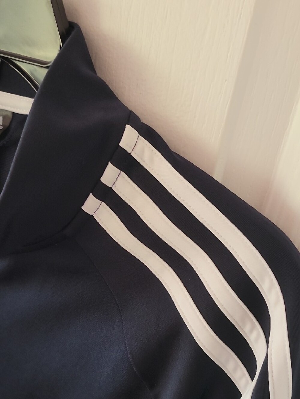 adidas Navy Track Jacket with White Stripes - Picture 4 of 7